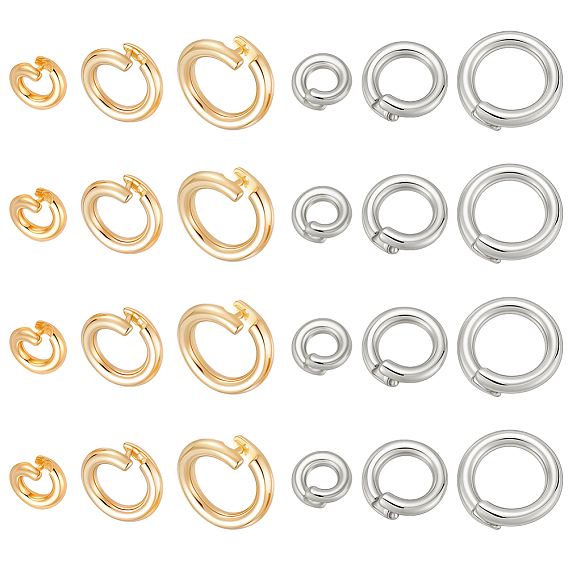 24шт. 6 варианты латунных соединительных колец с фиксатором, открытый круг