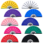 10Pcs 10 Styles Polyester Fan Display Decorations, with Plastic, for Home Office Desktop Decoration