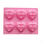 Silicone Heart-shaped Molds Trays, with 6 Cavities, Reusable Bakeware Maker, for Fondant Baking Chocolate Candy Making