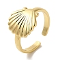 Стойка в форме ракушки с покрытием из латуни, кольца на палец с открытыми манжетами для женщин, долговечный, без свинца и без кадмия