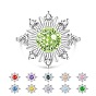 Micro latón allanar anillos zirconia cúbico, flor, Platino
