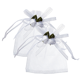 70шт. 3мешки из органзы с цветочным узором на завязках, мешки для хранения конфет, прямоугольные