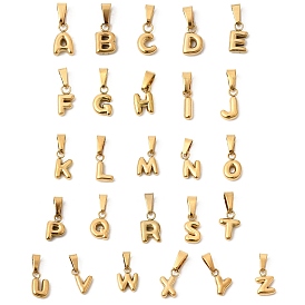 26 шт. 304 подвески из нержавеющей стали, Письмо ~ Z, ионное покрытие (ip), золотые