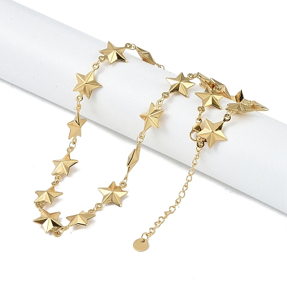 304 Stainless Steel Link Chain Necklaces, Star