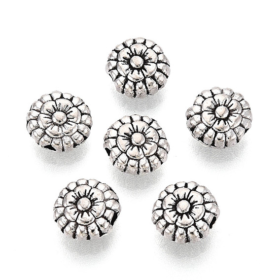 Сплавочные овальные бусины тибетского стиля , цветок