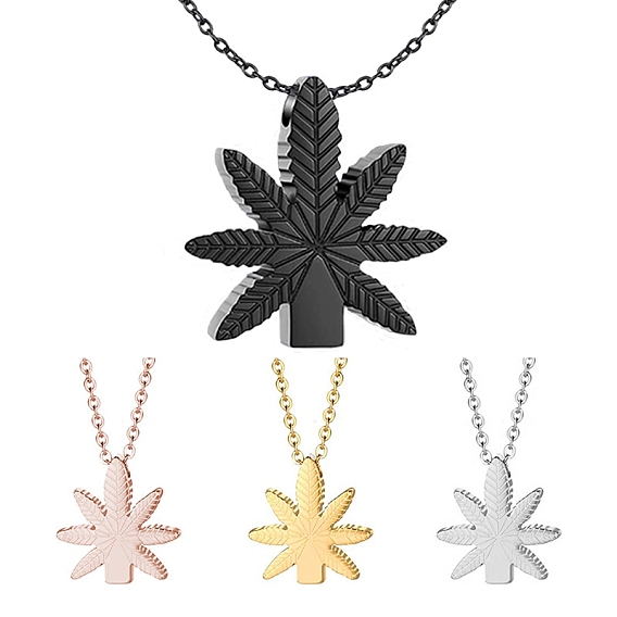 Ожерелья из нержавеющей стали с подвеской в виде листа и пеплом, мини-гроб с погребальной шкатулкой подвеска кабельная цепь ожерелья