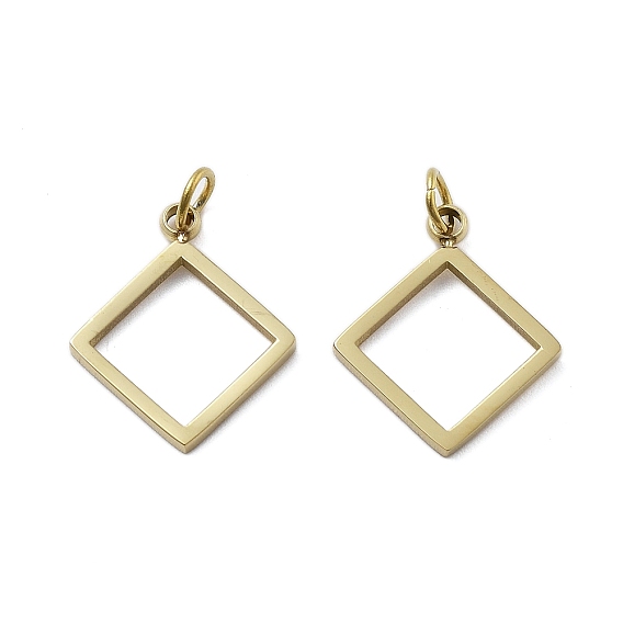 304 подвески из нержавеющей стали, ионное покрытие (ip), амулеты полые ромбы