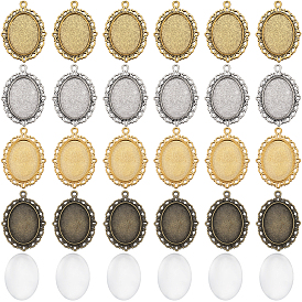 Набор для изготовления пустой овальной купольной подвески своими руками, включая подвеску из сплава для кабошона со стразами, Кабошоны из стекла