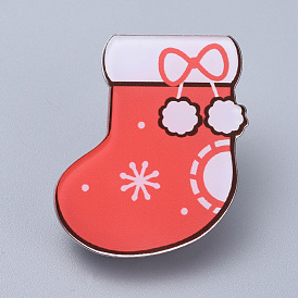 Acrylic Safety Brooches, with Iron Pin, For Christmas, Christmas Stocking
