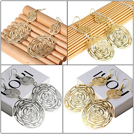 Серьги-подвески из полого розового сплава