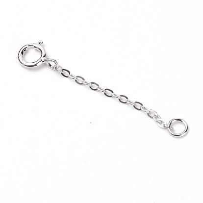 925 Sterling Silver Chain Extender, with Clasps & Curb Chains