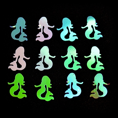 Rainbow Color Plastic Table Scatter Confetti, for Halloween Party Decorations, Mermaid Shape
