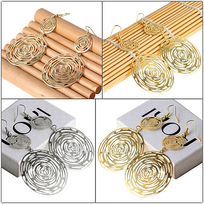 Серьги-подвески из полого розового сплава