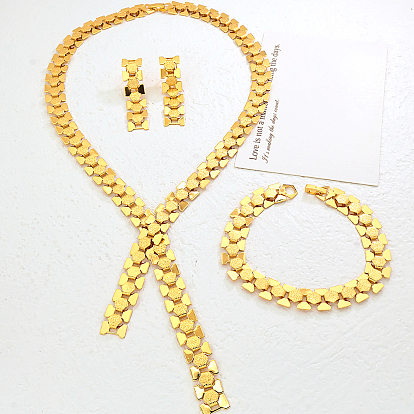 Комплекты из сплава цепочек, браслетов, серег и ожерелий для женщин