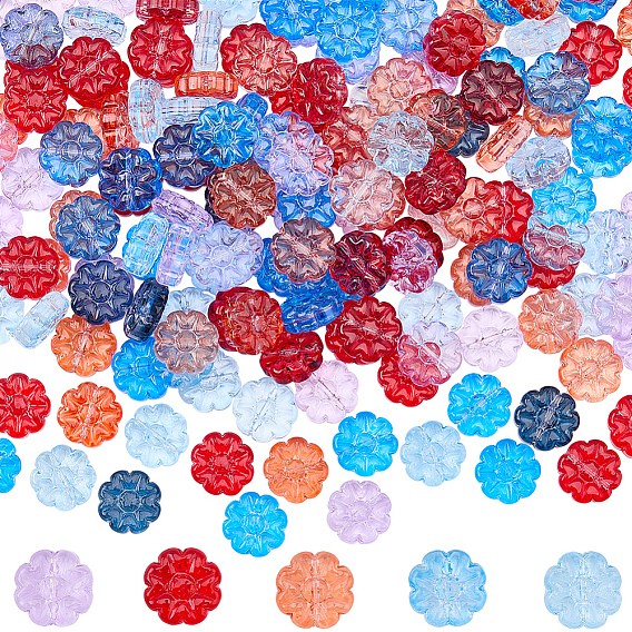 100pcs perlas de vidrio, flor