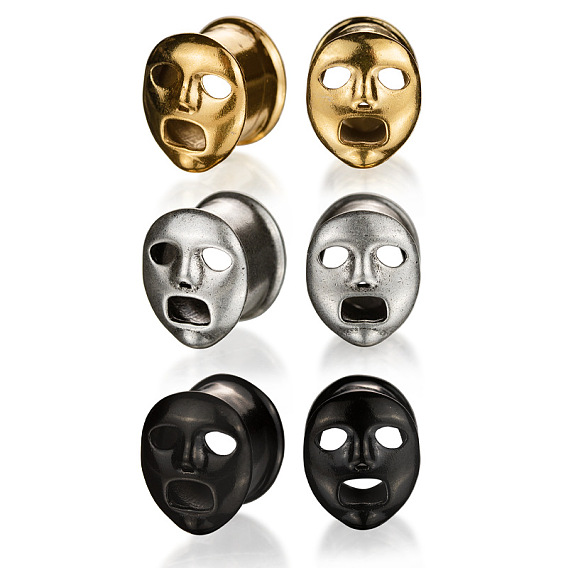 Хеллоуин призрачное лицо латунные и сплавные ушные туннели