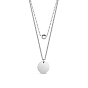 925 Sterling Silver Tiered Necklaces, Flat Round