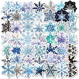 50Pcs Snowflake Paper Stickers, Self-Adhesive Decals, for Water Bottles Laptop Phone Skateboard Decoration