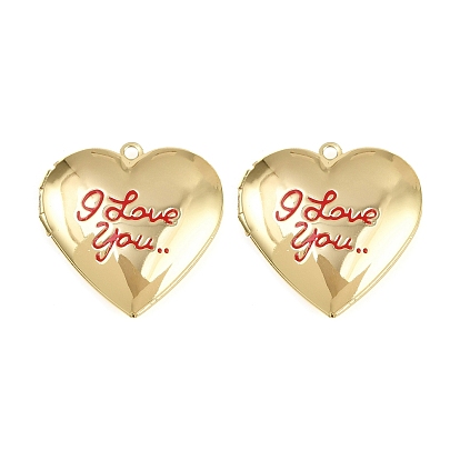 Латунь сердце медальон подвески, долговечный, без кадмия и без свинца, стойки покрытие