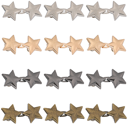 12 шт. 4 цвета звезды сплав регулируемые джинсовые пуговицы булавки, подтяжка талии, швейные застежки для аксессуаров к одежде