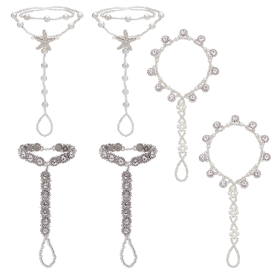 6шт 3 стильные браслеты на ногу из прозрачной смолы и АБС-пластика с цветком и морской звездой, бохо сплав сандалии цепочка на ногу ювелирные изделия для женщин