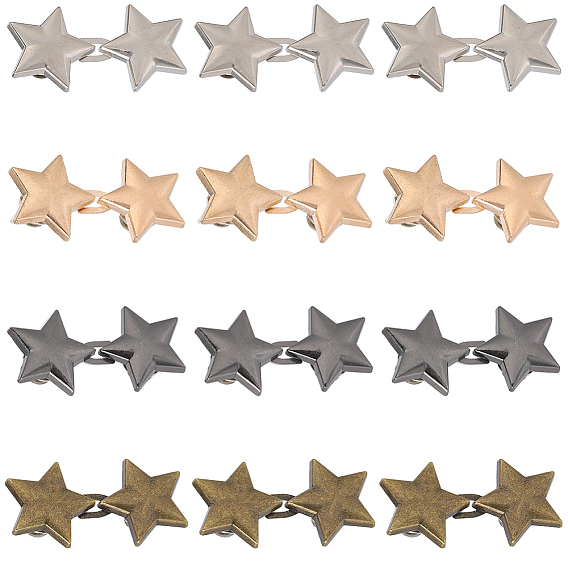 12 шт. 4 цвета звезды сплав регулируемые джинсовые пуговицы булавки, подтяжка талии, швейные застежки для аксессуаров к одежде