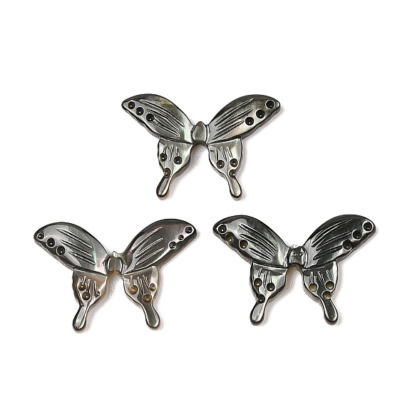 Оболочки губ натуральный черный кабошоны, бабочка