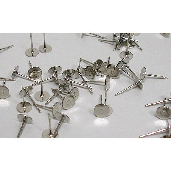 Iron Stud Earring Findings, 11x0.8mm, Tray: 6mm
