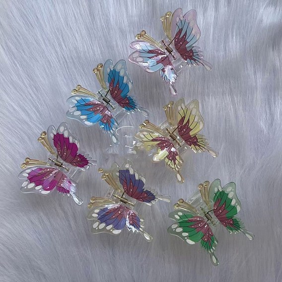 Пластиковые заколки для волос с когтями бабочки, аксессуары для волос для женщин и девочек