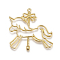 Zinc Alloy Open Back Bezel Pendants, For DIY UV Resin, Epoxy Resin, Pressed Flower Jewelry, Carousel