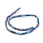 Assembled Synthetic Gold Line Turquoise and Natural Lapis Lazuli Beads Strands, Cuboid