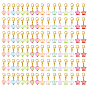 96pcs 16 styles de décorations suspendues en acrylique, avec alliage homard fermoirs pince