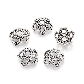 Тибетском стиле сплав шарик крышки, полые цветок