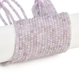 Hilos de cuentas de amatista lavanda natural, facetados, Rondana plana