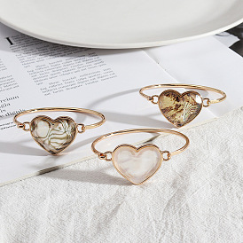 Шикарный медный браслет из раковины морского ушка в форме сердца - модный женский браслет в европейском стиле