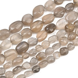 Натуральные серые бусины из лунного камня, самородки, упавший камень