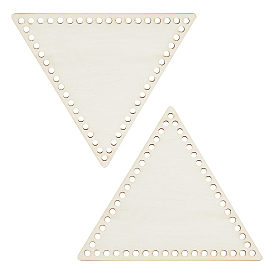 2Pcs Triangle Wooden Basket Bottoms, Crochet Basket Base, for Basket Weaving Supplies and Home Decor Craft