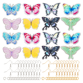 SUNNYCLUE DIY 3D Butterfly Dangle Earring Making Kit, Including Acrylic Pendants, Brass Jump Rings & Earring Hooks