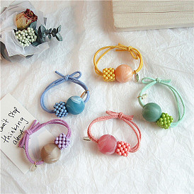 Macaron Ice Cream Color Chic Girl Pearl Hair Tie Hair Accessories