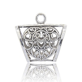 Подвеска на шарф, изготовление поручней из сплава в тибетском стиле, петля под залог, крупные бусины под залог, трубка с сердца шаблона, 37x39x16 мм, отверстие : 4.5 мм, внутренний диаметр: 12x26 мм