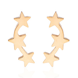 Шикарные и универсальные женские серьги-пусеты со звездами – идеальный вариант для студенток!