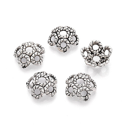 Тибетском стиле сплав шарик крышки, полые цветок