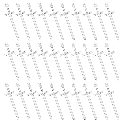 30Pcs Alloy Big Pendants, Sword Charms
