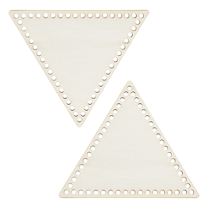 2Pcs Triangle Wooden Basket Bottoms, Crochet Basket Base, for Basket Weaving Supplies and Home Decor Craft