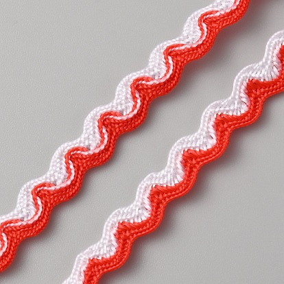 16M Polypropylene Fiber Wavy Fringe Trim Ribbon, Two Tone Wave Bending Lace Trim, for Clothes Sewing and Art Craft Decoration, White