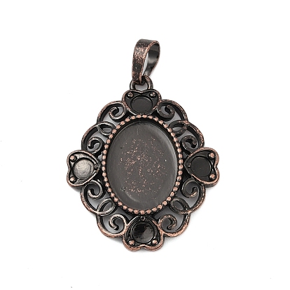 Сердце с овальной латунной подвеской в оправе кабошон