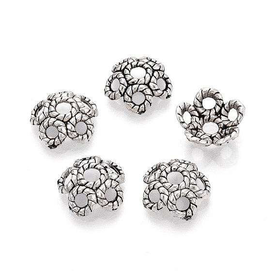 Тибетском стиле сплав шарик крышки, полые цветок
