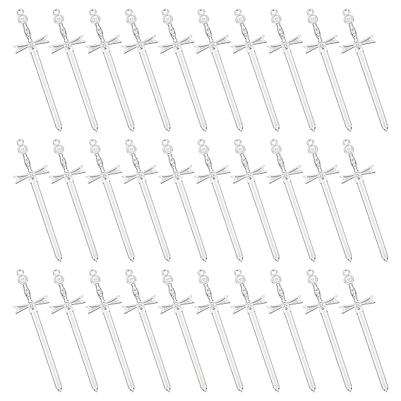 30 pcs alliage gros pendentifs, charmes d'épée