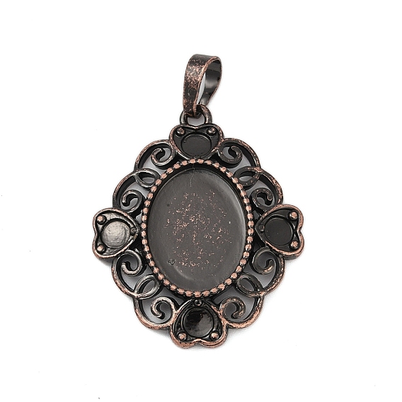 Сердце с овальной латунной подвеской в оправе кабошон