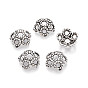 Тибетском стиле сплав шарик крышки, полые цветок